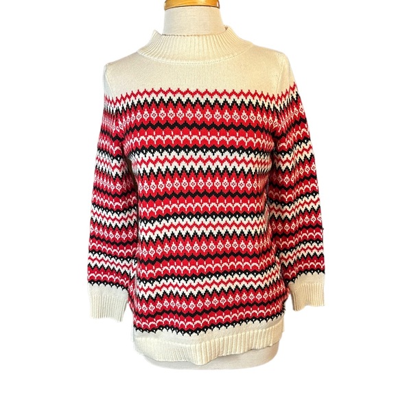 Talbots Chalet Fair Isle Women’s Holiday Christmas Wool Blend Sweater Size SP - Picture 3 of 9